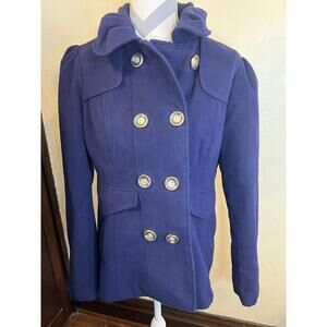 Hydraulic Double Breasted Blue Pea Coat. NWOT. XL